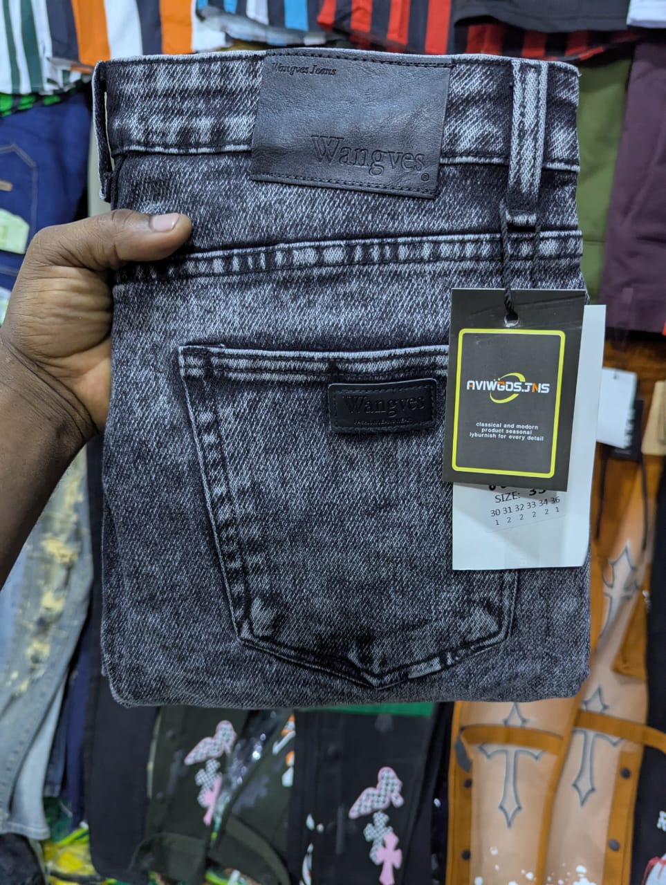 Calça Jeans Cinza Desgastada Masculina